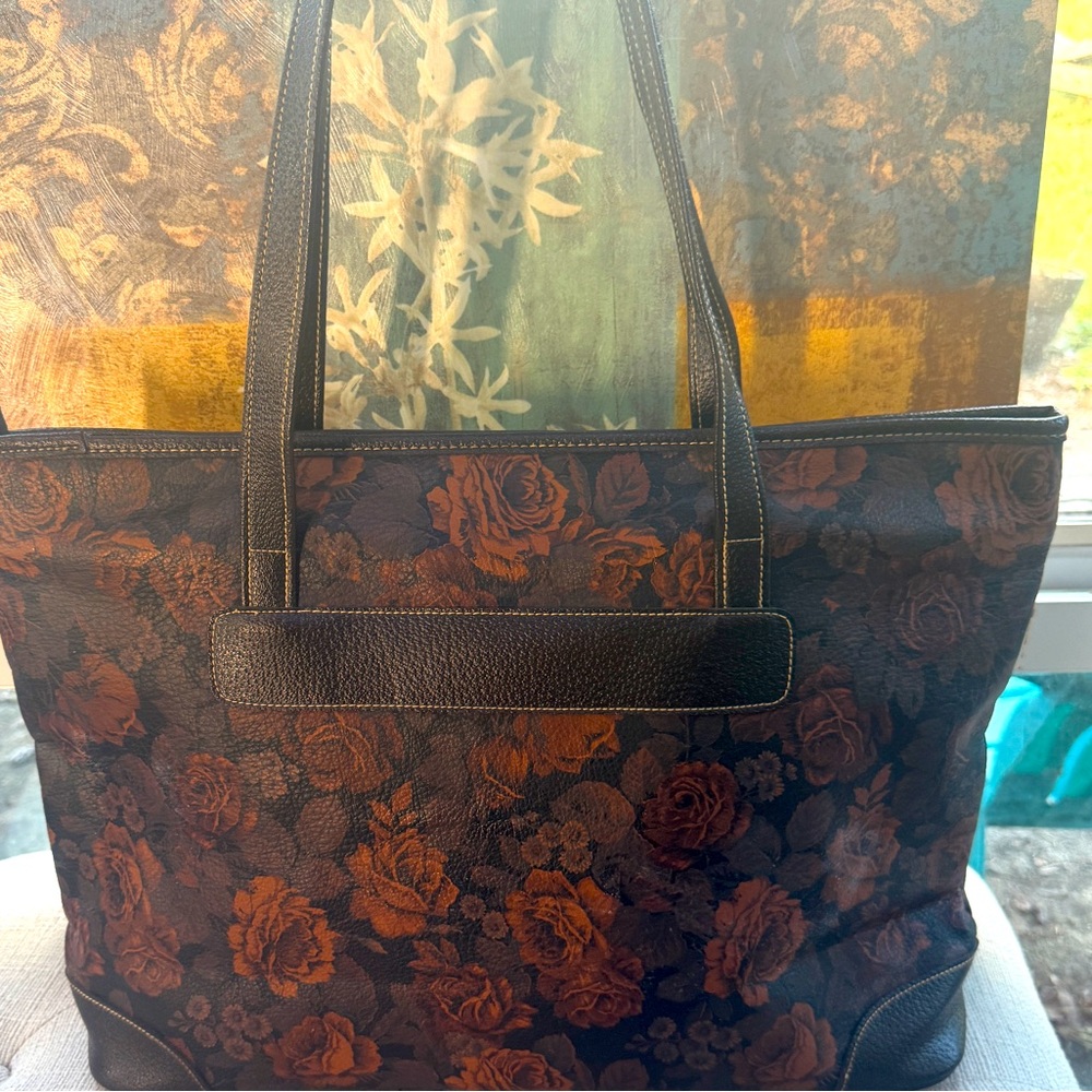 Capezio Floral Brown Tote Bag